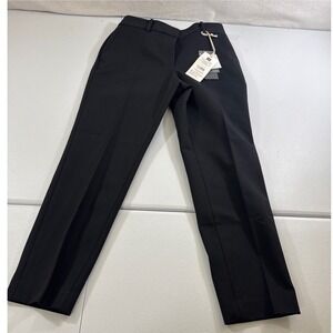 NWT PLST chic Japanese women's Black Cotton Blend Straight Leg Pants Size M